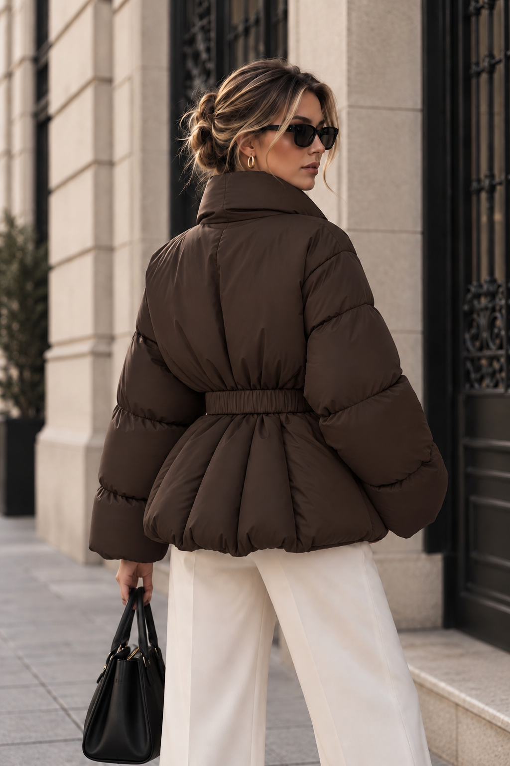 VAYLA Belted Puffer Braun